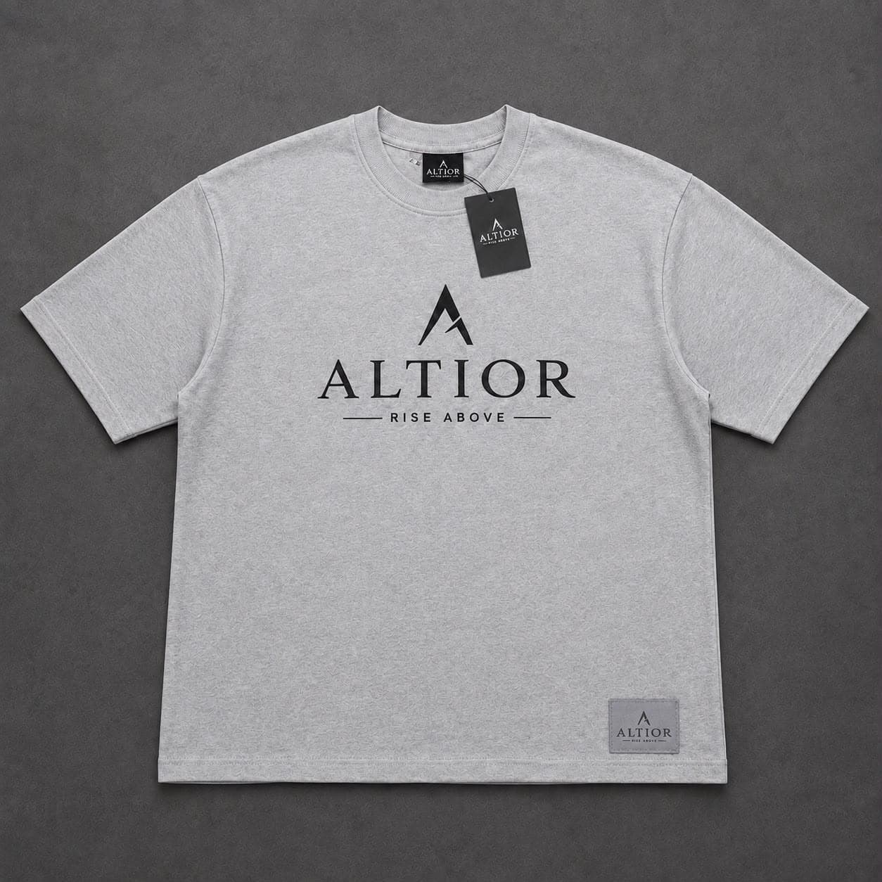 ALTIOR Core Heavyweight Tee — ASCEND Titanium Set (Grey / Black)