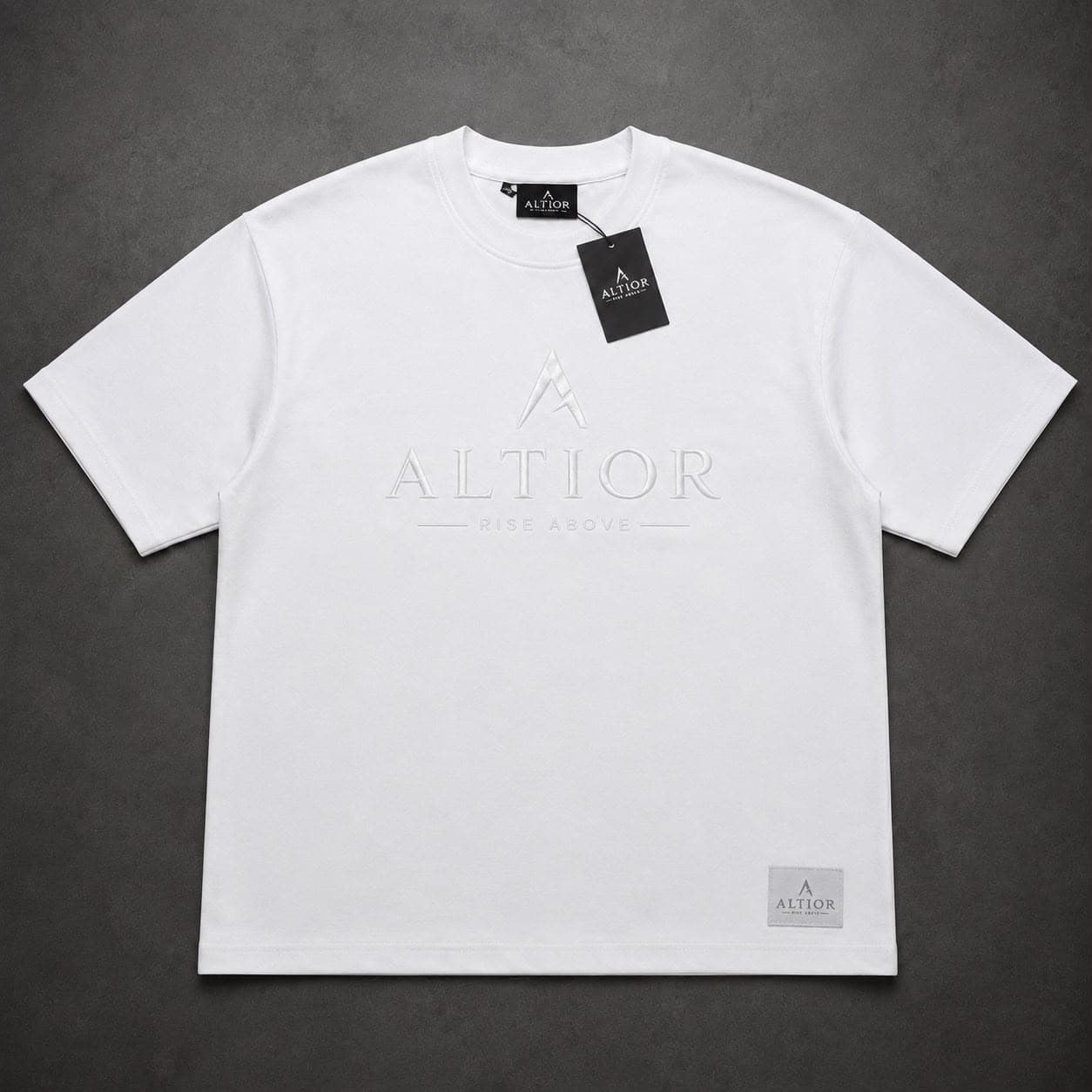 ALTIOR Core Heavyweight Tee — ASCEND Halo Set (White / Gold)