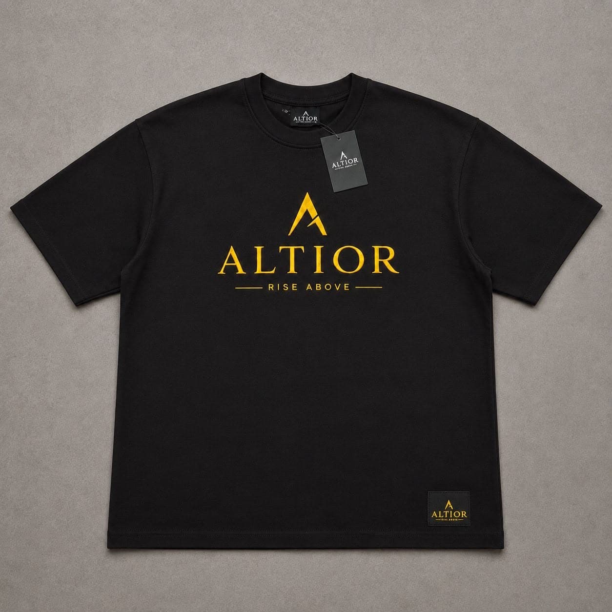 ALTIOR Signature Heavyweight Tee — ASCEND Sovereign Set (Black / Gold)