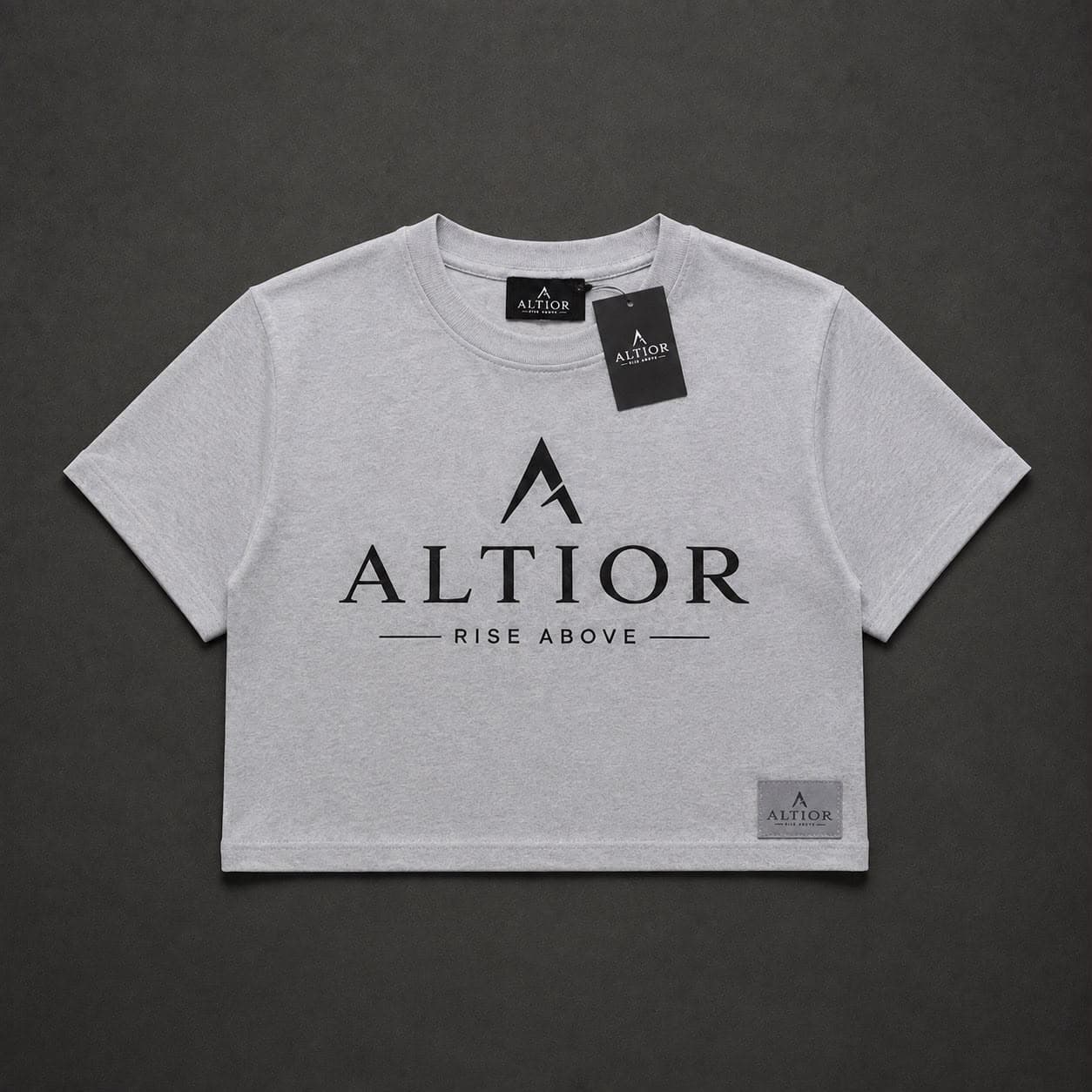 ALTIOR Ascend Cropped Tee — ASCEND Titanium Set (Grey / Black)