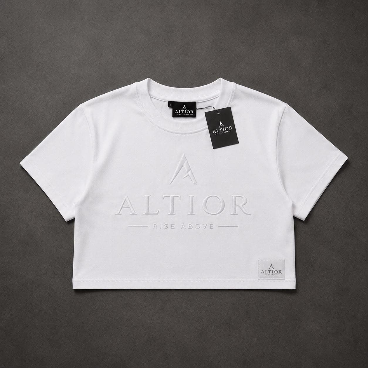 ALTIOR Ascend Cropped Tee — ASCEND Halo Set (White / Gold)