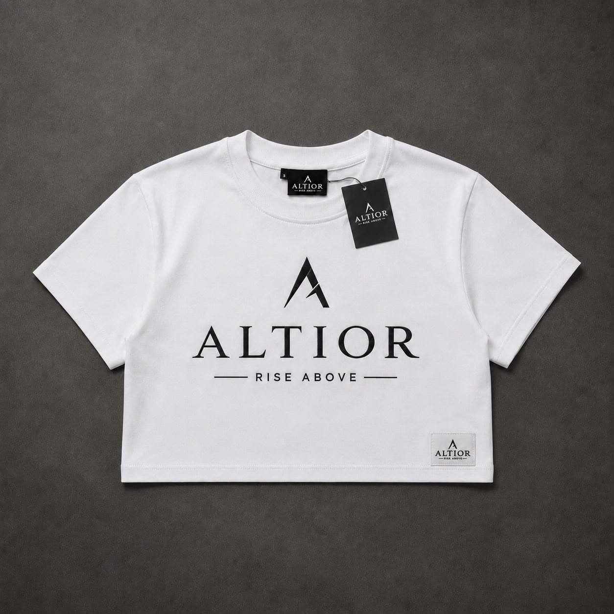 ALTIOR Ascend Cropped Tee — ASCEND Apex Set (White / Black)