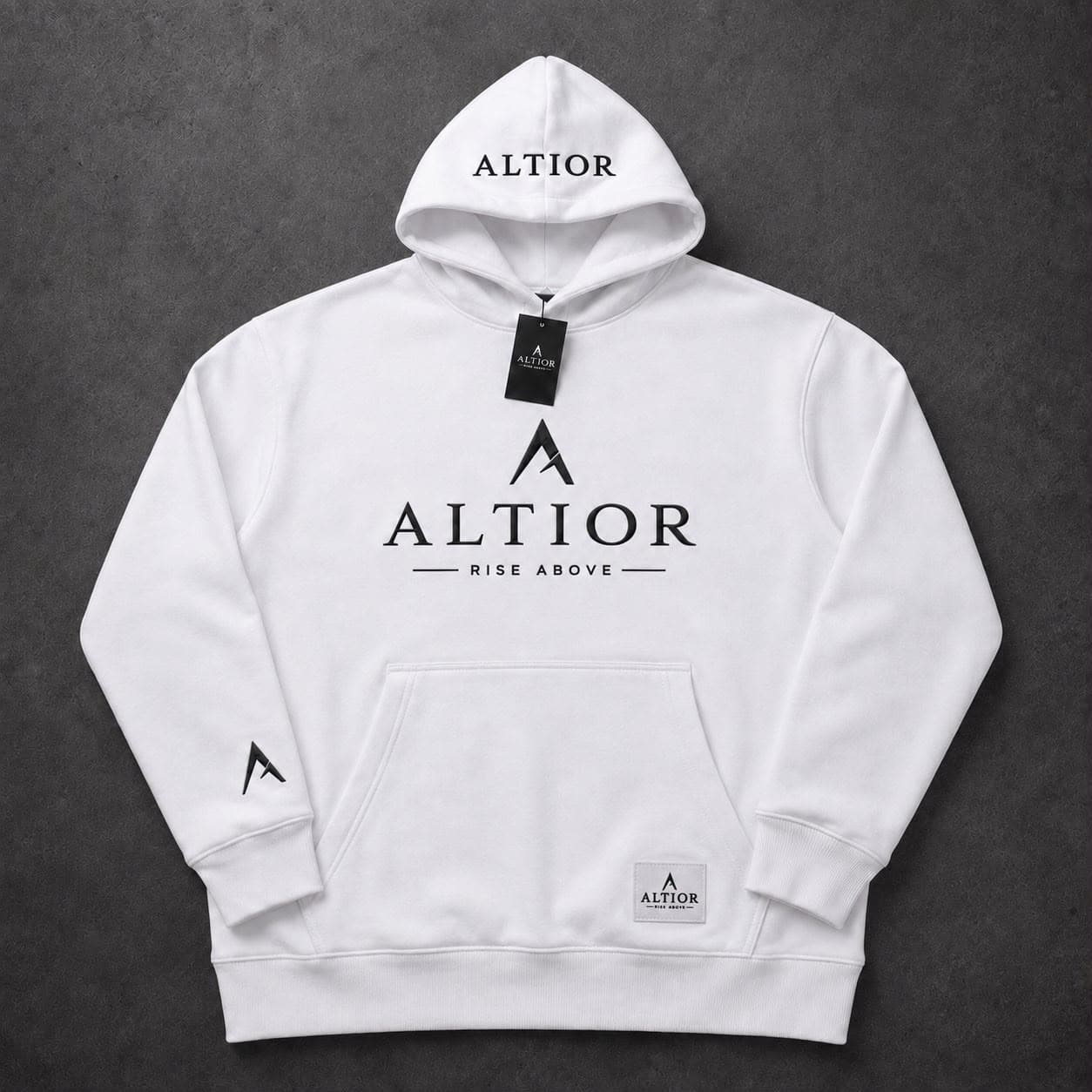 ALTIOR Ascend Tracksuit Set hoodie — ASCEND Apex Set (White / Black)